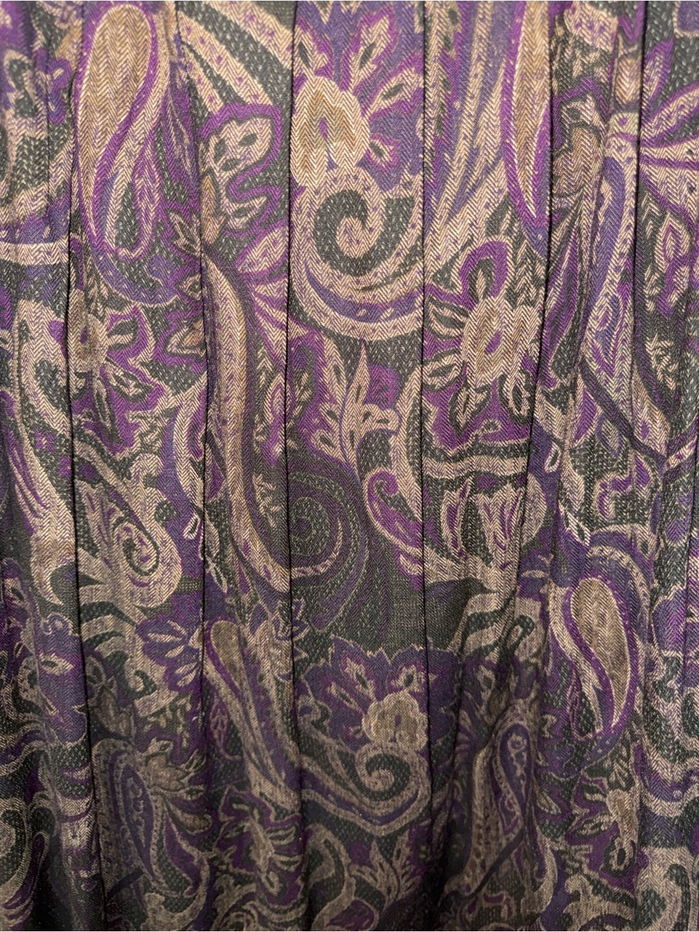 Vintage Dressbarn Purple Paisley Maxi Skirt 1X Whimsigoth Dark Romantic - Picture 4 of 10